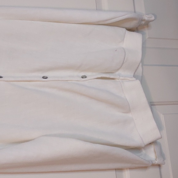 Vtg Men's White Izod Crest Embroidered Logo Button Cardigan Size Large - Picture 3 of 8